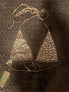 Dolls Kill Club Exx All That Glitters Studded Top